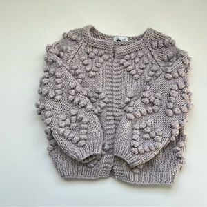 Chicwish Women’s Soft Heart Shape Balls Cardigan, Size S-M, Purple /Gray